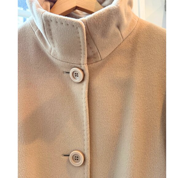 Cinzia Rocca Due Pure Wool Car Coat in Camel Color - Picture 3 of 6